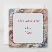 Elegantes, pastellfarbenes Spitzenmuster Einladung (Rückseite)