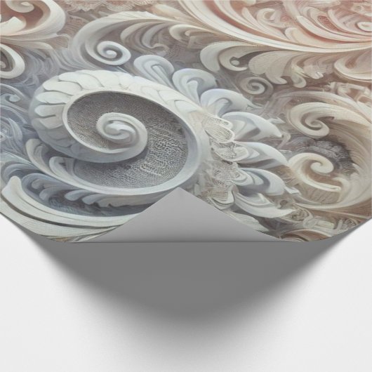 Elegantes, pastellfarbenes Spitzenmuster Geschenkpapier (Ecke)