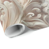 Elegantes, pastellfarbenes Spitzenmuster Geschenkpapier (Rolleneckpunkt)