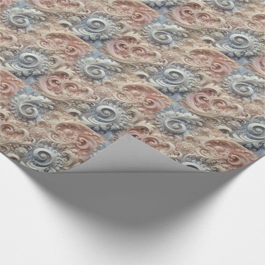 Elegantes, pastellfarbenes Spitzenmuster Geschenkpapier (Ecke)