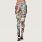 Elegantes, pastellfarbenes Spitzenmuster Leggings (Rückseite)