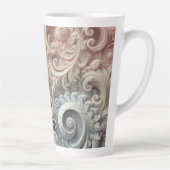 Elegantes, pastellfarbenes Spitzenmuster Milchtasse (Rechts)