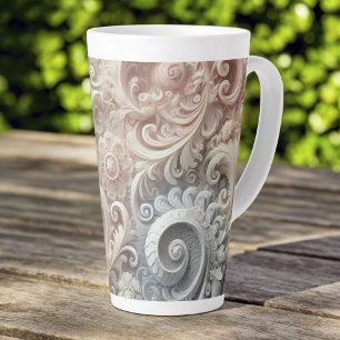 Elegantes, pastellfarbenes Spitzenmuster mit Farbv Milchtasse