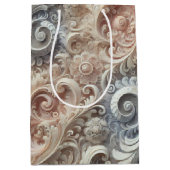 Elegantes, pastellfarbenes Spitzenmuster Mittlere Geschenktüte (Vorderseite)