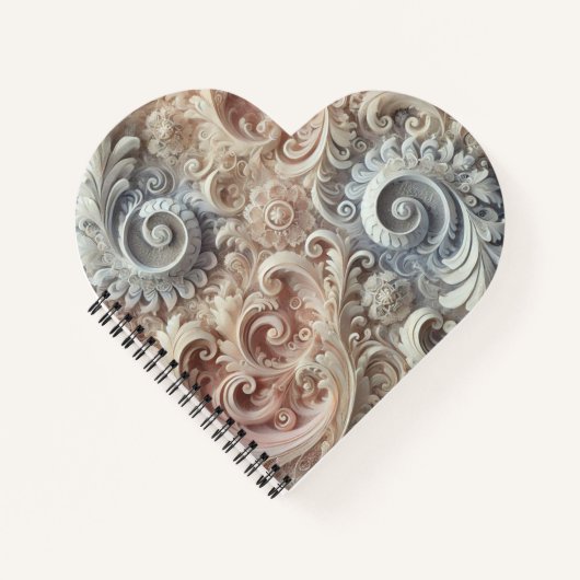 Elegantes, pastellfarbenes Spitzenmuster Notizblock (Vorderseite)