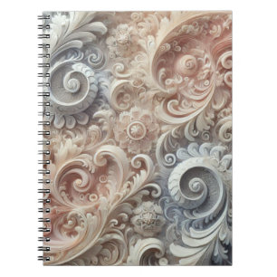Elegantes, pastellfarbenes Spitzenmuster Notizblock