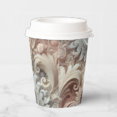 Elegantes, pastellfarbenes Spitzenmuster Pappbecher (Rechts)