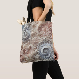 Elegantes, pastellfarbenes Spitzenmuster Tasche
