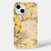 Elegantes Pastellgelbes Primrose Monogramm Case-Mate iPhone Hülle (Rückseite)