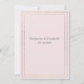 Elegantes pastellgraues Rosa Goldmedaille, blumige Einladung (Rückseite)