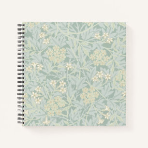 Elegantes Pastellgrün-Jasmin-Blumenmuster Notizblock
