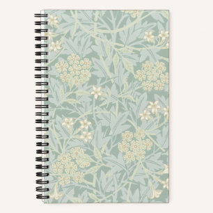 Elegantes Pastellgrün-Jasmin-Blumenmuster Notizblock