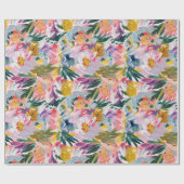 Elegantes Pastellrosa Abstraktes Blumenmuster Geschenkpapier (Flach)