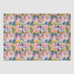 Elegantes Pastellrosa Abstraktes Blumenmuster Seidenpapier