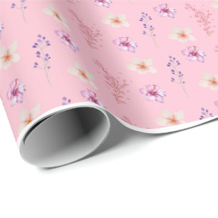 Elegantes Pastellrosa Blumen-Ditsy-Muster-Wrap Geschenkpapier