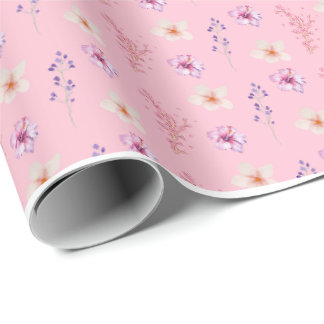 Elegantes Pastellrosa Blumen-Ditsy-Muster-Wrap Geschenkpapier
