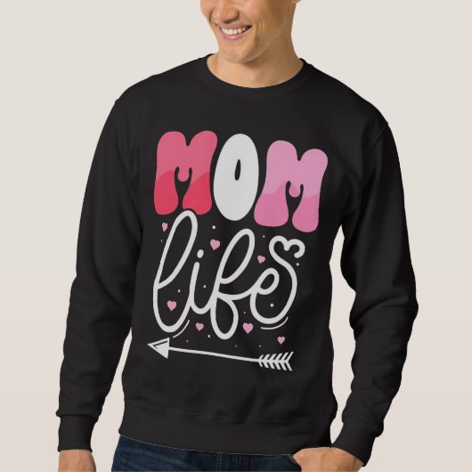 Elegantes Pastellrosa-Mom-Life-Script-Design Sweatshirt (Vorderseite)