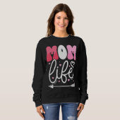 Elegantes Pastellrosa-Mom-Life-Script-Design Sweatshirt (Vorne ganz)