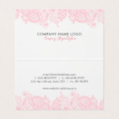 Elegantes Pastellrosa Paisley Visitenkarten (Innenseite Aufgefaltet)