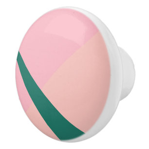 Elegantes, pastellrosa Pfirsichgrün Keramikknauf