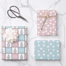 Elegantes Pastellrosa und blaues Weihnachtsmuster