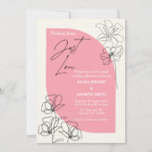 Elegantes Pastellrosa und cremefarbene Hochzeitsem Einladung (Vorderseite)