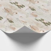 Elegantes Pastellschwan-Muster Geschenkpapier (Ecke)