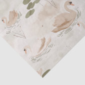 Elegantes Pastellschwan-Muster Seidenpapier (Detail)
