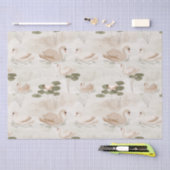 Elegantes Pastellschwan-Muster Seidenpapier (Handwerk)