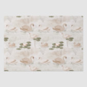Elegantes Pastellschwan-Muster Seidenpapier (Vorderseite)