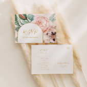 Elegantes Pastelmenü im Blumengarten RSVP Karte