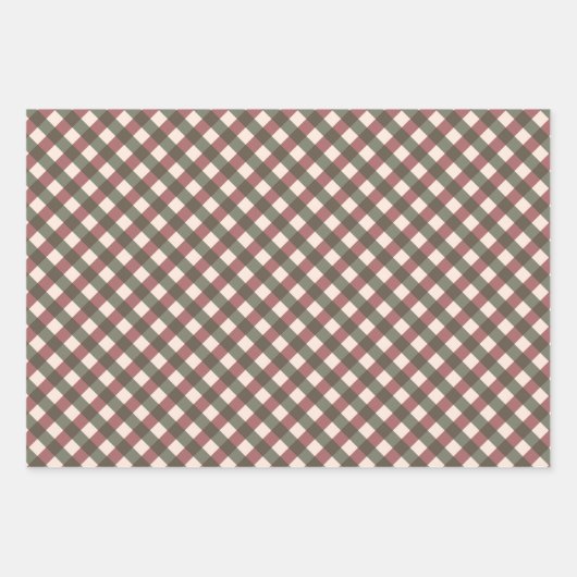 Elegantes Patchwork für die Waldtiere von Weihnach Geschenkpapier Set (Vorderseite 2)