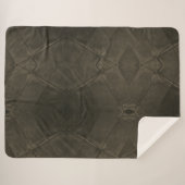 Elegantes Patchwork Muster Sepia Brown Imitate Lea Sherpadecke (Vorderseite (Horizontal))