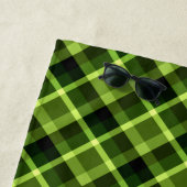 Elegantes Pea Green Kariert Monogram Beach Handtuc Strandtuch (Beispiel)