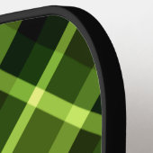 Elegantes Pea Green Kariert Monogram Pickleball Pa Schläger (Linke Seite)