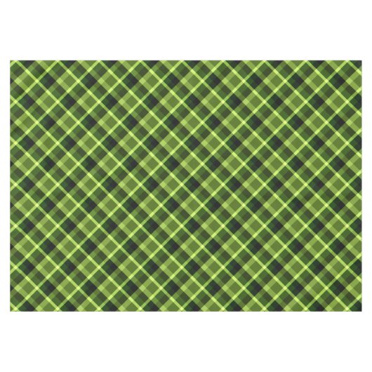 Elegantes Pea Green Kariert Pattern Medium Tablecl Tischdecke (Vorderseite (Horizontal))