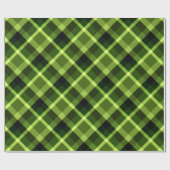 Elegantes Pea Green Kariert Pattern Wrapping Paper Geschenkpapier (Flach)