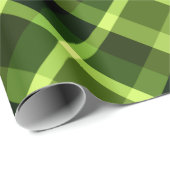 Elegantes Pea Green Kariert Pattern Wrapping Paper Geschenkpapier (Rolleneckpunkt)