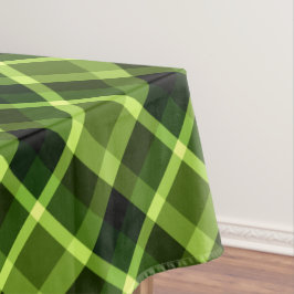 Elegantes Pea Green Kariertes Muster Tischdecke