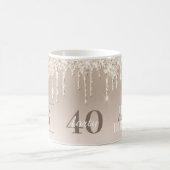 Elegantes Peach - Beige Imitate Glitzer Geburtstag Kaffeetasse (Mittel)