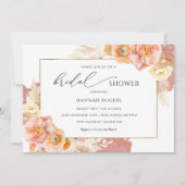 Elegantes Peach, Blush and Rost Orange Brautparty Einladung (Vorderseite)