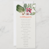Elegantes Peach Blush Boho Tropical Floral Program Einladung (Rückseite)