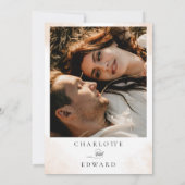 Elegantes Peach Blush Foto Brautparty Einladung (Rückseite)