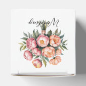 Elegantes Peach Bouquet mit Diamonds Wedding Geschenkschachtel (Oben)
