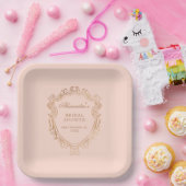 Elegantes Peach Brautparty Party Pappteller (Party)