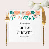 Elegantes Peach Brautparty Personalisiert Serviette