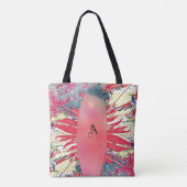 Elegantes Peach Bushes Foliage Abstrakt Art Zitat Tasche (Rückseite)