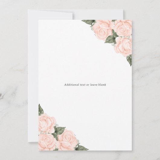 Elegantes Peach floral Foto in Love Memory Einladung (Rückseite)