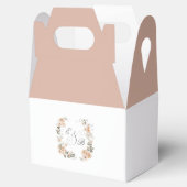 Elegantes Peach Floral Garden Monogram Wappen Geschenkschachtel (Geöffnet)