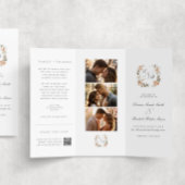 Elegantes Peach Floral Trifold Wedding Program